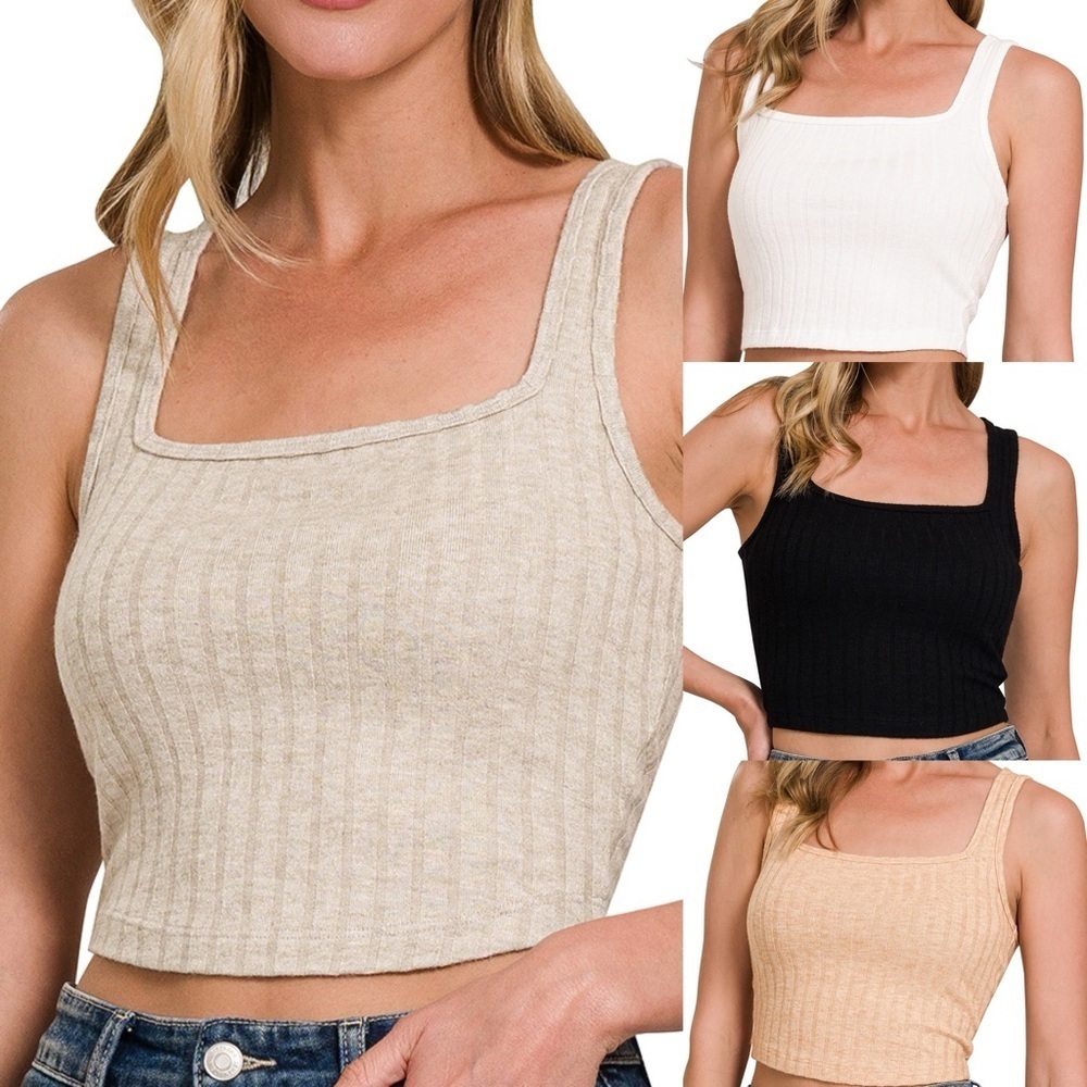 ⚡️ “ Sundial Tank ” Cropped Square Neck Tank | Various Colors